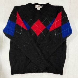 Vintage 90s Gap Clothing Co. wool argyle sweater made in Hong Kong